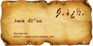 Jank Éva névjegykártya